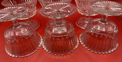Vintage Set Of 6 Anchor Hocking Stars & Stripes Clear Sherbet Dishes 1940’s