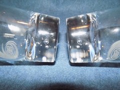 2-Collectible Bailey’s Irish Crm Glasses Bubble Base Etched Swirl w/Celtic Knot