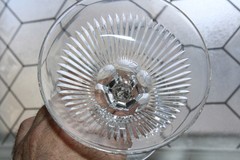 10 Vintage Art Deco Seneca Champagne Glasses Cut Rays w/ Faceted Bubble Stem