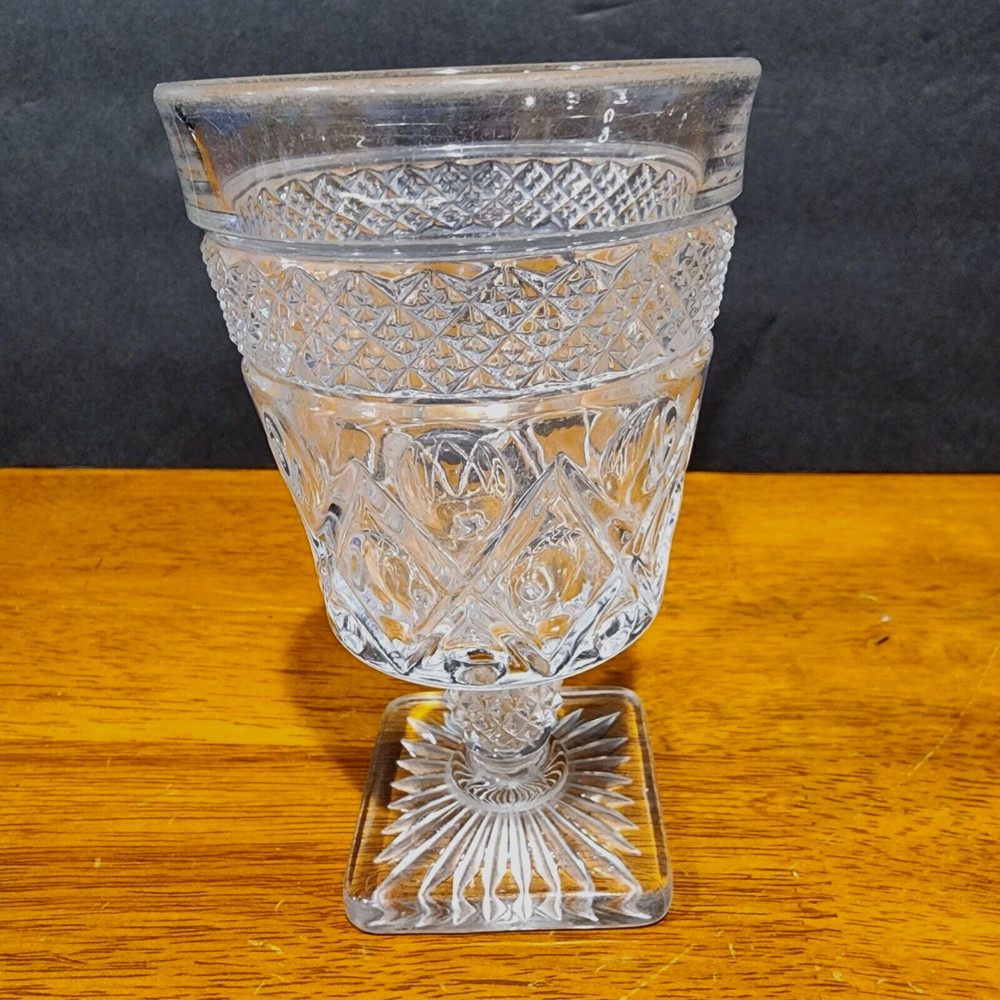 Imperial Glass ‘Cape Cod’ Clear Glass Footed Water Goblets Vintage Elegant Glass