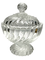 Vintage Candy Box Crystal From BACCARAT Bamboo Stamped