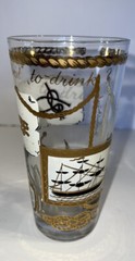 Georges Briard Rocks Highball 12 Oz Glass Nautical To Drink or Knot Pirate Ship