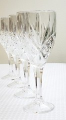 Set Of 4 Godinger Dublin Crystal All Purpose Wine Goblet 8” 8 oz