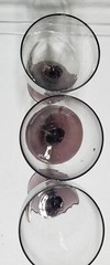 Set of 3 Libbey Domaine Amethyst Purple Tulip Stem 8″ Wine Glasses Goblets 12oz