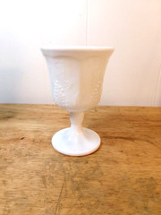 Colony Harvest Milk Glass Goblet with stem 5.5″