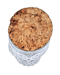 Vintage 1970s Libbey Clear Owl Shaped Glass Tumbler or Jar w/ Original Cork Lid