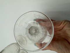 Set Of 3 vintage Indiana Whitehall Colony Cubist clear footed iced tea tumblers