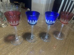 Baccarat Lavandou Pattern Rhine Wine Glasses Cut Crystal – Set of Four