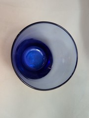 Vintage Libbey 12 oz. Flat Tumbler Lowball Flare Blue Mediterranean