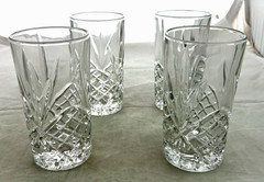 Godinger Dublin Crystal Glasses Set of 4 High Ball Tumblers 5 1/2″ tall