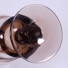 Vintage FOSTORIA Jamestown Brown Smoky Swirl Glass Footed WATER GOBLET GLASS SET
