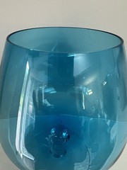 Blue Glass Brandy Snifter – Clear Stemmed Brandy Glass, 7.5 Inches Tall