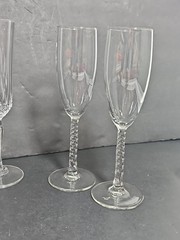 Crystal Champaign Mix Glasses Set Of 7 Princess Cruise 3 Twisted 2 & Diamond 2