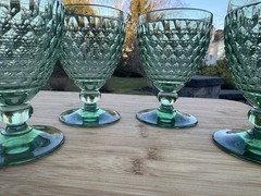 Villeroy & Boch Boston Water/Wine Goblet Green 5-1/8” tall 8 oz Set Of 4