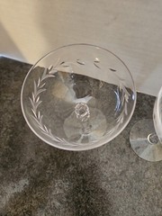 Set of 3 Vintage Champagne Glasses Column Pedestal Base 5.75×3.5 Inches Clear