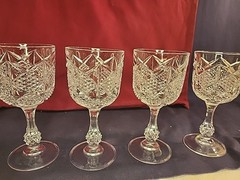 CRISTAL D’ARQUES-DURAND Palais 5 3/4in. Wine Glasses 1970s, Set of 4