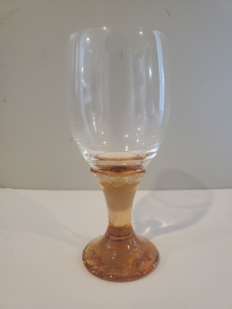 Fire And Light Recycled Art Glass Copper Wine Glass Goblet Handmade Signed
