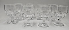 Vintage 8 Royal Brierley «House of Windsor» Full Lead Crystal Goblets Signed