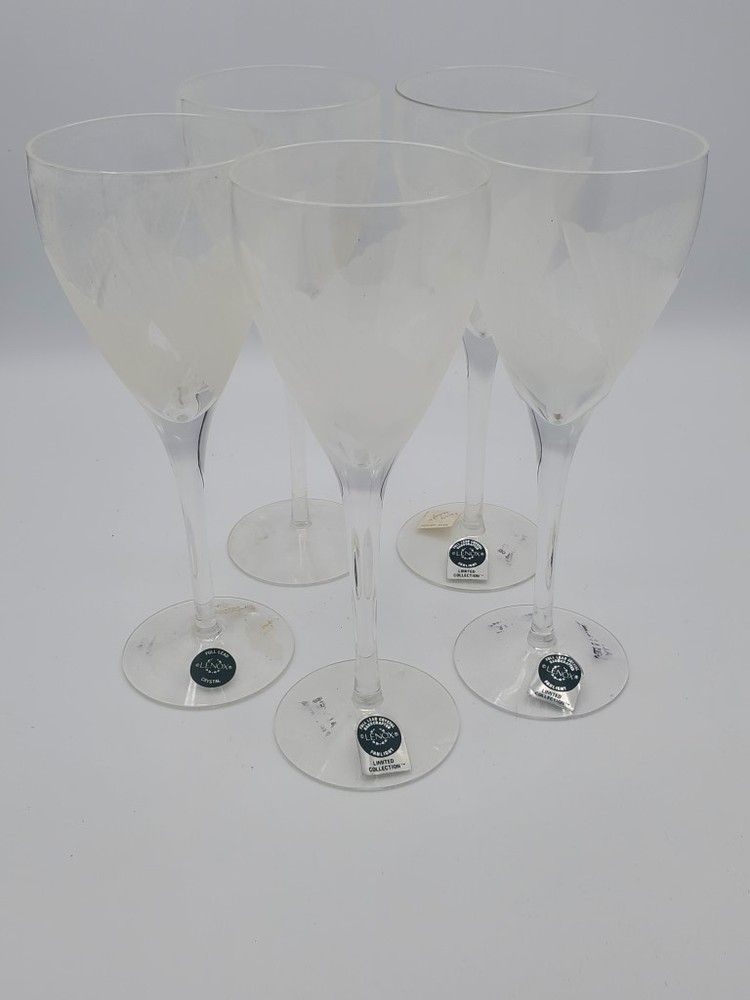 Set of 5 Lenox Crystal Fanlight Water Goblets LK