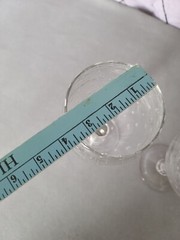 Bubbled Goblet Glasses Clear Set of 2 Heavy Weight Unmarked Not matched