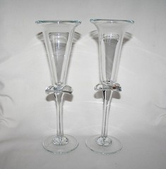 ARTIST SIGNED CRAIG HOWELL ART GLASS CONTEMPORARY STEMWARE – WINE GLASSES