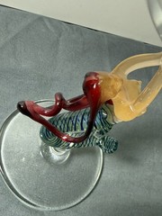 Ascending Mermaid Flameworked Blown Glass Wine Goblet Redhead By Milon Townsend
