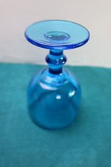 Imperial Glass Hoffman House Antique Blue 6 3/8 » Tall Water Goblet (s) MCM