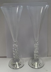 Cristal D’ Arques France Champagne Millennium 2000 Lead Crystal Glasses New Y2K