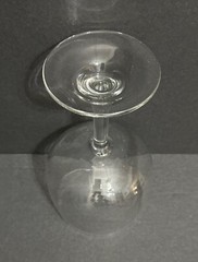 Bowl-Shaped Tasting Wine Glass, 6.5”H Clear Lead Crystal Stemware, France