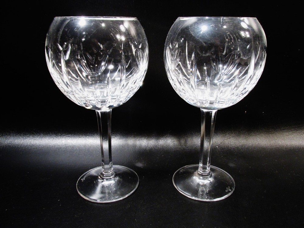Vtg Waterford Crystal Ireland Millennium Love 2 Balloon Water Wine Goblets