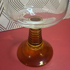 Schott Zwiesel Clear Wine Goblet Amber Beehive Stem 5.5″ T Glassware VTG Retro