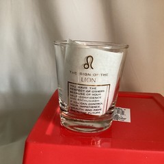 Vintage Anchor Hocking Leo Zodiac Glass | Mid-Century Astrological Barware