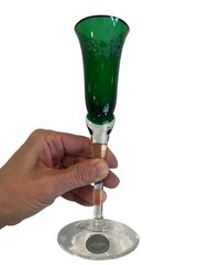 Lenox Holiday Gems Emerald Champagne Flutes Set 4 Crystal 7-1/2″ Tall