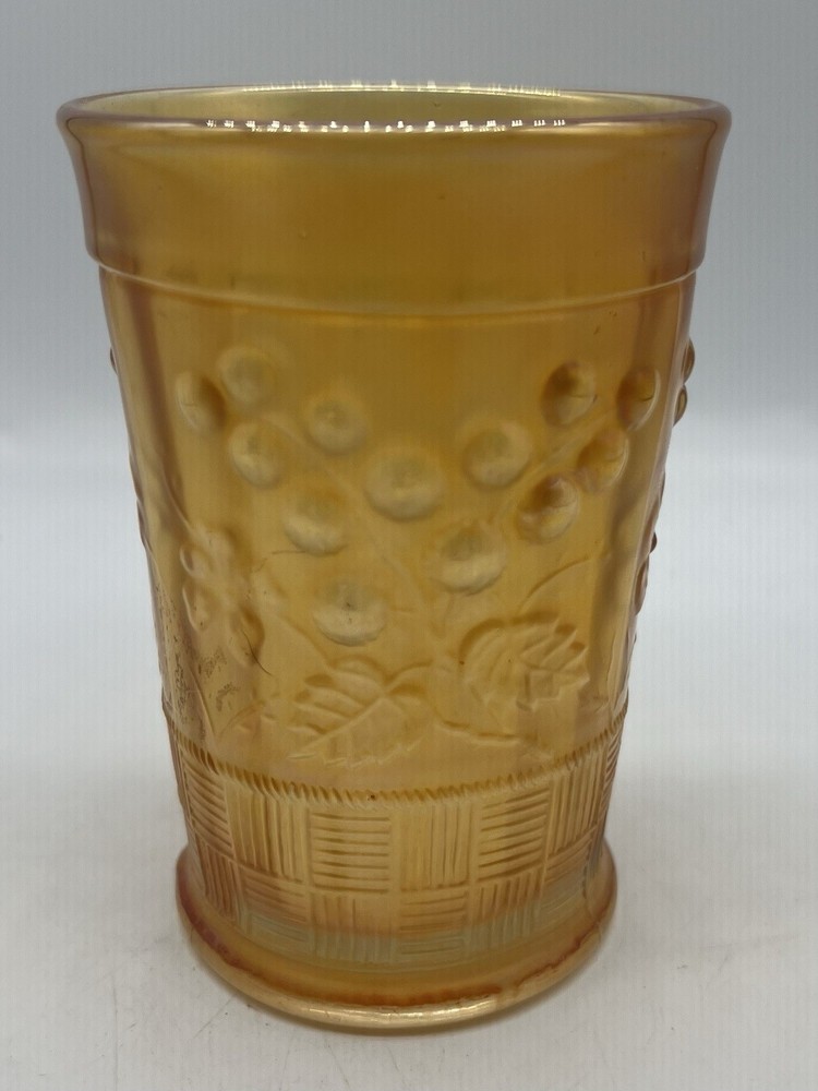 Vintage Fenton Marigold Carnival Glass Apple Tree Tumbler