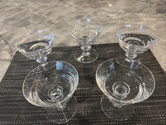 5 Vtg. Val St. Lambert MCM State Plain Saucer Champagne/ Sherbet Glass ExCond.