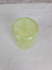 Fenton Daisy & Fern Topaz Vaseline Glass Tumbler – Excellent Condition 3.5″