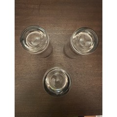 VTG 3 Culver Sorrento Hi-ball Tumblers Silver Lattice Blue Accent Signed Damage
