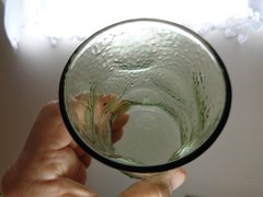 3 Retro Olive Green Pinched Raindrops Tumblers
