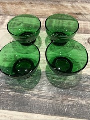 Anchor Hocking Forest Green Baltic 2 ⅜” Tall Champagne Sherbet / set of 4
