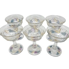 Westmoreland Della Robbia Flashed Champagne Sherbert 6 Glasses 4 3/4″TX3 5/8″D
