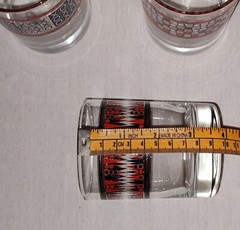 4 Vtg MCM Glass Set Lowball Collins Tumblers Glasses Games Ocean Man Cave Home