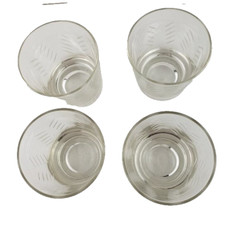 Glasses Etched Juice Cocktail Set of Four
