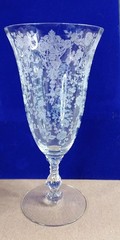 Vtg Cambridge Rose Point glassware Ice Tea Wine Crystal Stemware Holds 8 OZ + EX