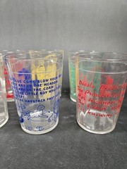 Hazel Atlas Nursery Rhyme Drinking Glasses 1940’s, Set of 8