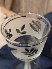 MCM Libbey Frosted Silver Leaf/Foliage 8 oz Wine Glasses/Goblets Set 6 SEE PICS!
