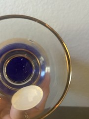 Arte Italica Medici Cobalt Blue Gold Gilded Crystal Glass Goblet 24K EUC