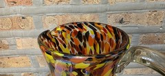 Perfect Confetti Glass Pitcher And Goblets Made In Mexico. Heavy Glass