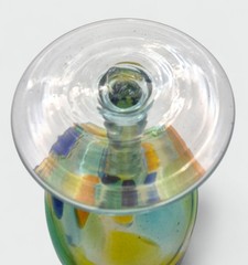 Vintage Hand-blown Confetti Margarita Glasses Set 3 Art Glass Barware Mexico