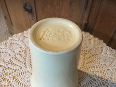 Vintage Ivory Fiesta Tumbler. 4.5″ H x 3.25″ D.