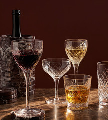 Soho Home Barwell Cut Crystal Red Wine Glass, Set of Four – No Import Fees